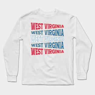 TEXT ART USA WEST VIRGINIA Long Sleeve T-Shirt